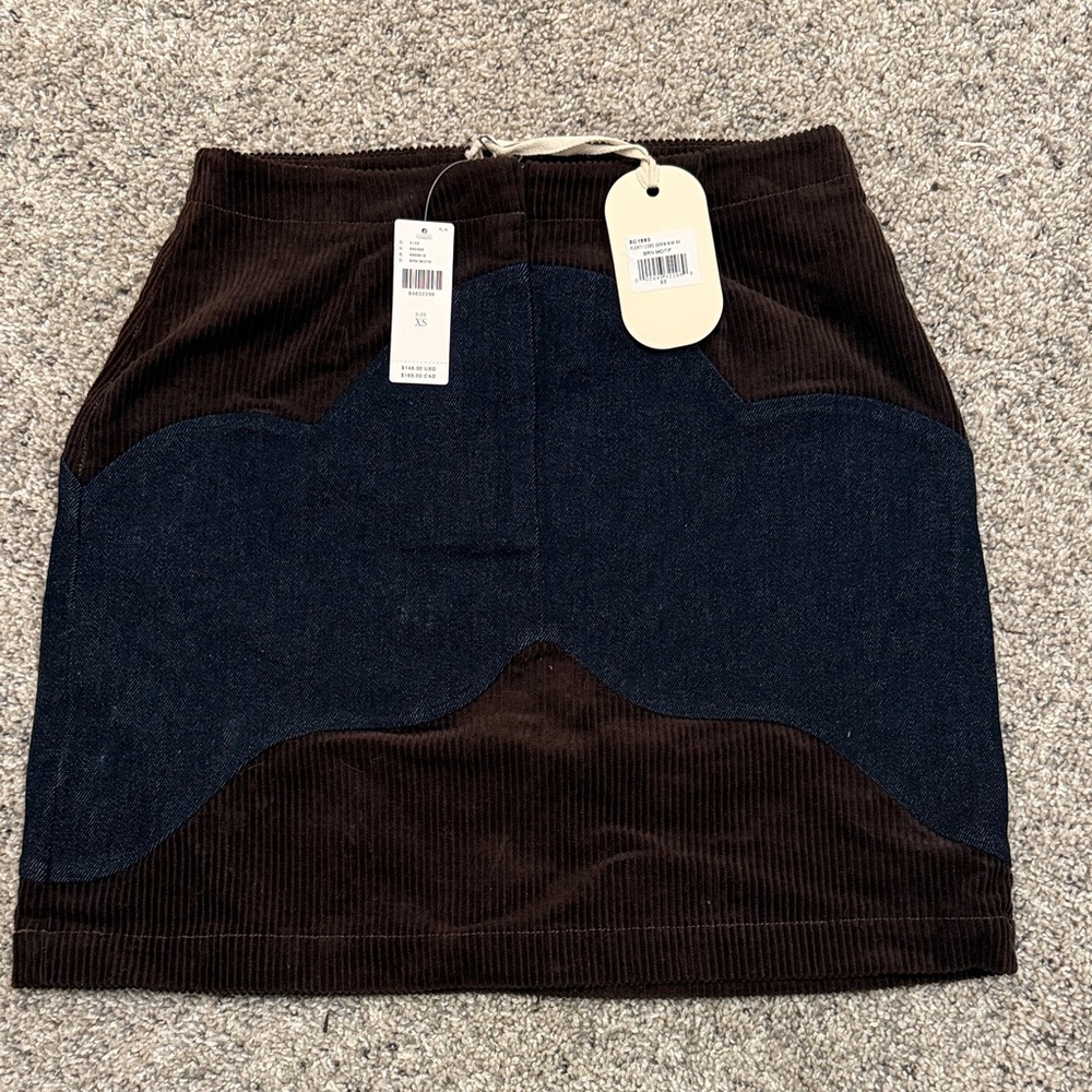 Western Denim & Corduroy Skirt